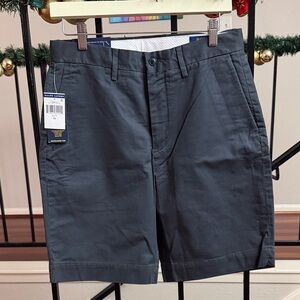 Polo Ralph Lauren Men’s Flat Front Cotton Shorts in Charcoal Gray